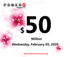 2020年2月1日的Powerball结果：有一位玩家获得了1,000,000美元的奖金。